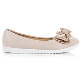 Comer Bailarinas de camurça com laço castanho Comer Bailarinas de camurça com laço castanho