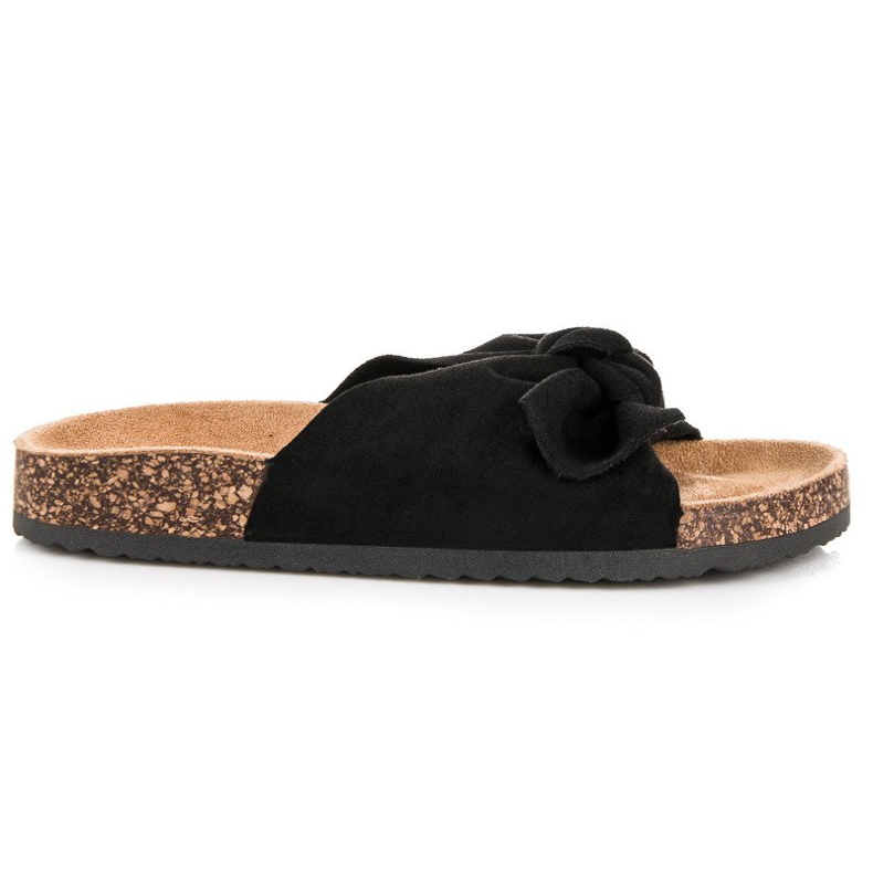 Queen Vivi Chinelos de camurça com laço preto