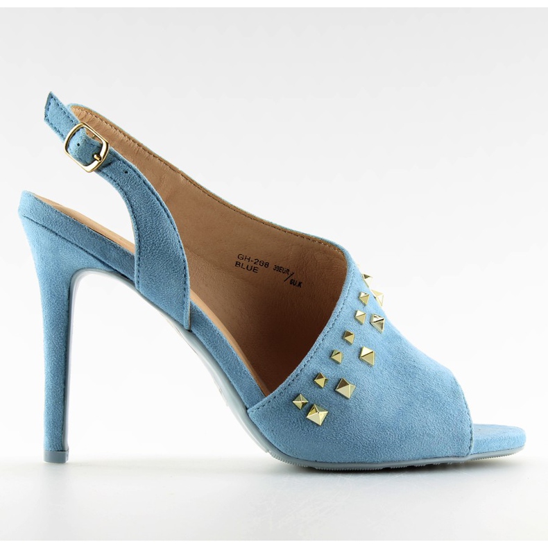 Sandálias de salto alto assimétrico azul