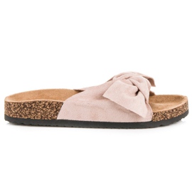 Queen Vivi Chinelos de camurça com laço marrom