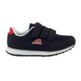 American Club Tênis esportivo de velcro azul marinho americano azul-marinho vermelho