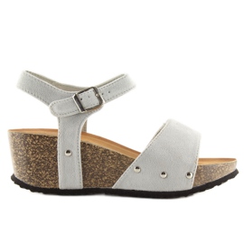 Sandálias Grey Grey com sola de cortiça cinza