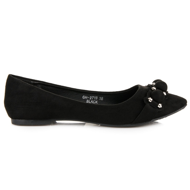 Ideal Shoes elegantes bailarinas pretas preto