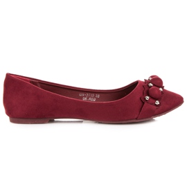 Ideal Shoes Elegantes bailarinas marrons vermelho