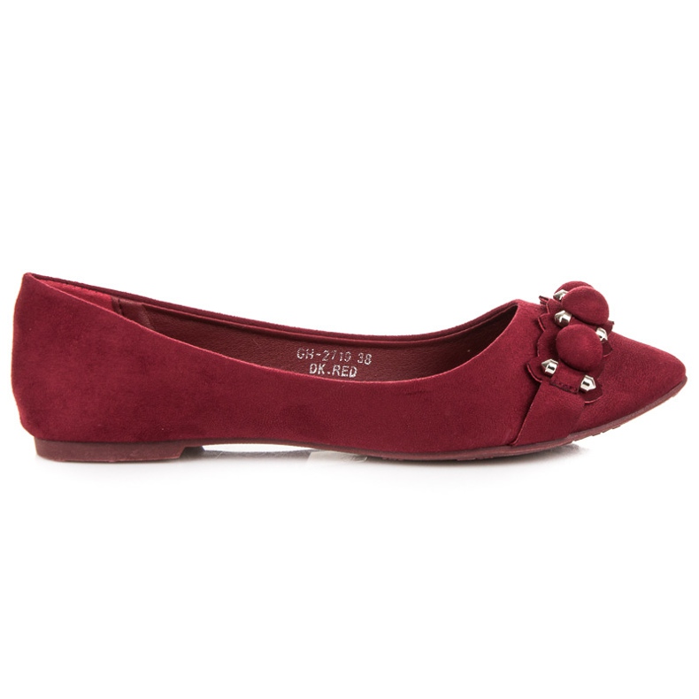 Ideal Shoes Elegantes bailarinas marrons vermelho