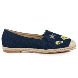 Sweet Shoes Alpargatas jeans com patches azul marinho