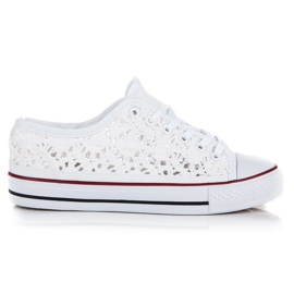 Tênis de renda branca branco