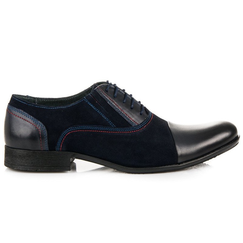 Wolski Oxfords de couro azul escuro azul marinho