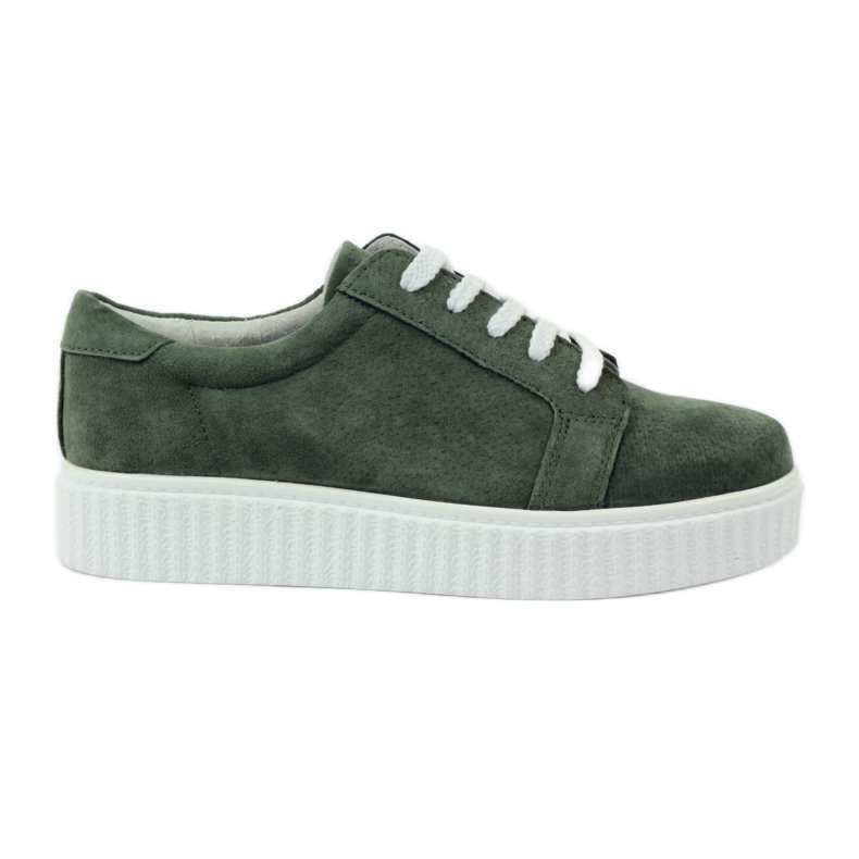 Sapatos de couro Creepers Filippo 036 verde