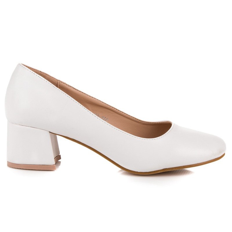 Renda Bombas brancas com salto baixo branco