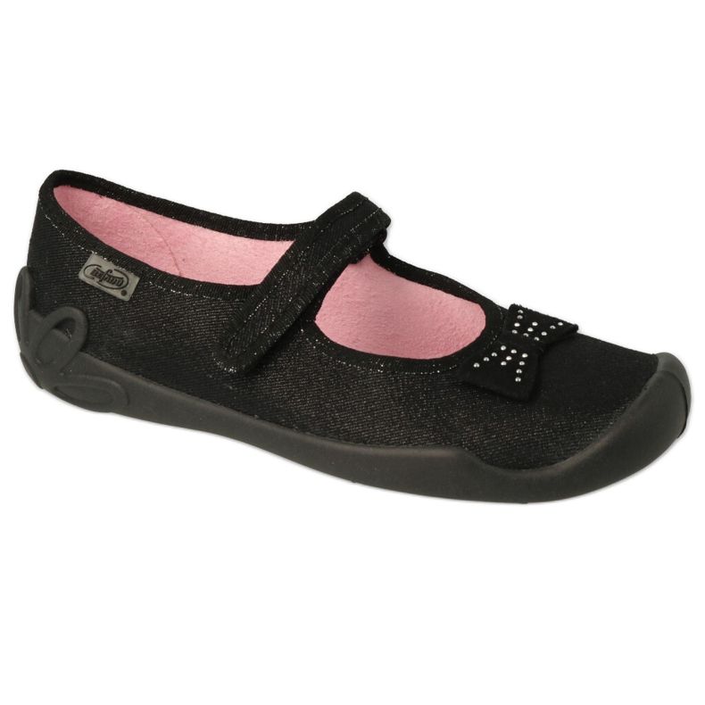 Ballerinas infantis de Befado 114Y240 com arcos nas lantejoulas preto