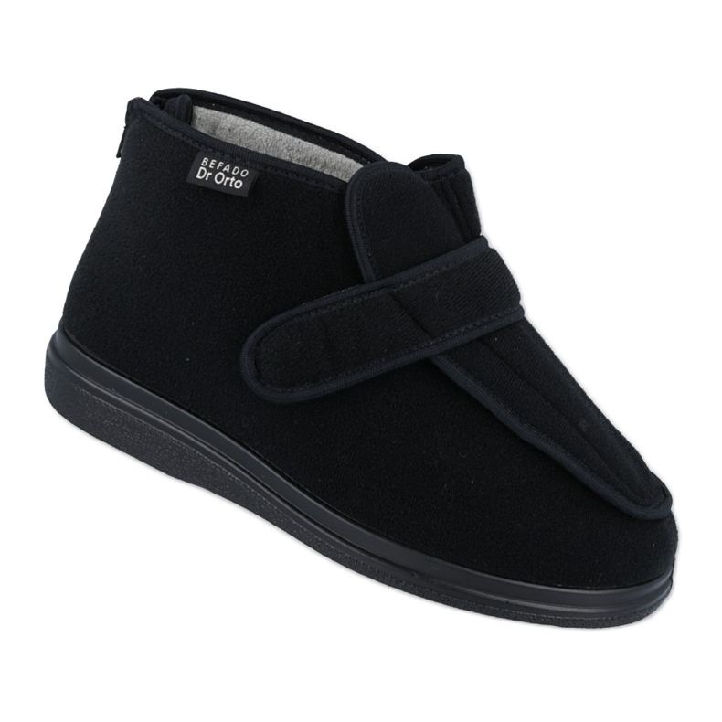 Chinelos masculinos Dr.ORTO Befado com velcro 987M002 preto, forro prateado (Ag)