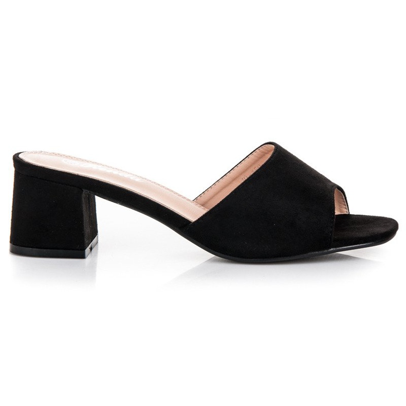 Renda Sandálias de salto alto em camurça preto