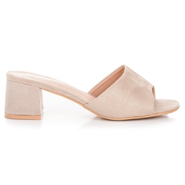 Renda Sandálias de salto alto em camurça marrom