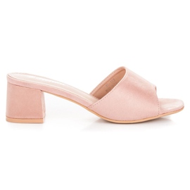 Renda Sandálias de salto alto em camurça rosa Renda Sandálias de salto alto em camurça rosa