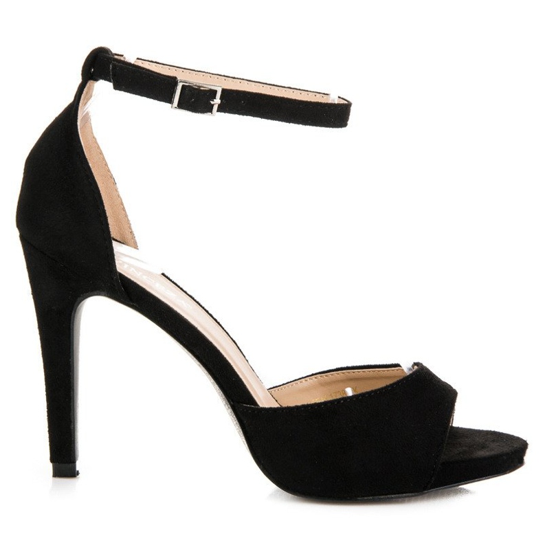 Sandália vinceza salto alto de camurça preto