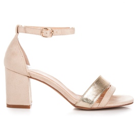 Sandália vinceza salto alto de camurça marrom