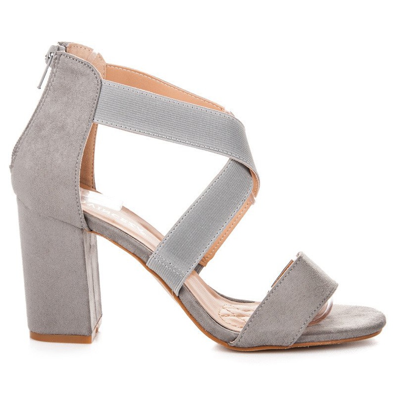 Sandália cinza vinceza com zíper