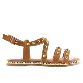 Sandálias com tachas camelo WL193 Camel castanho