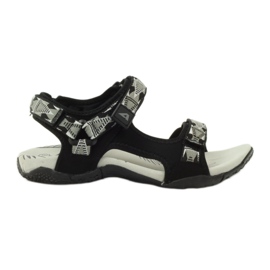 American Club Sandálias com aplicação de couro American 6102 preto cinza