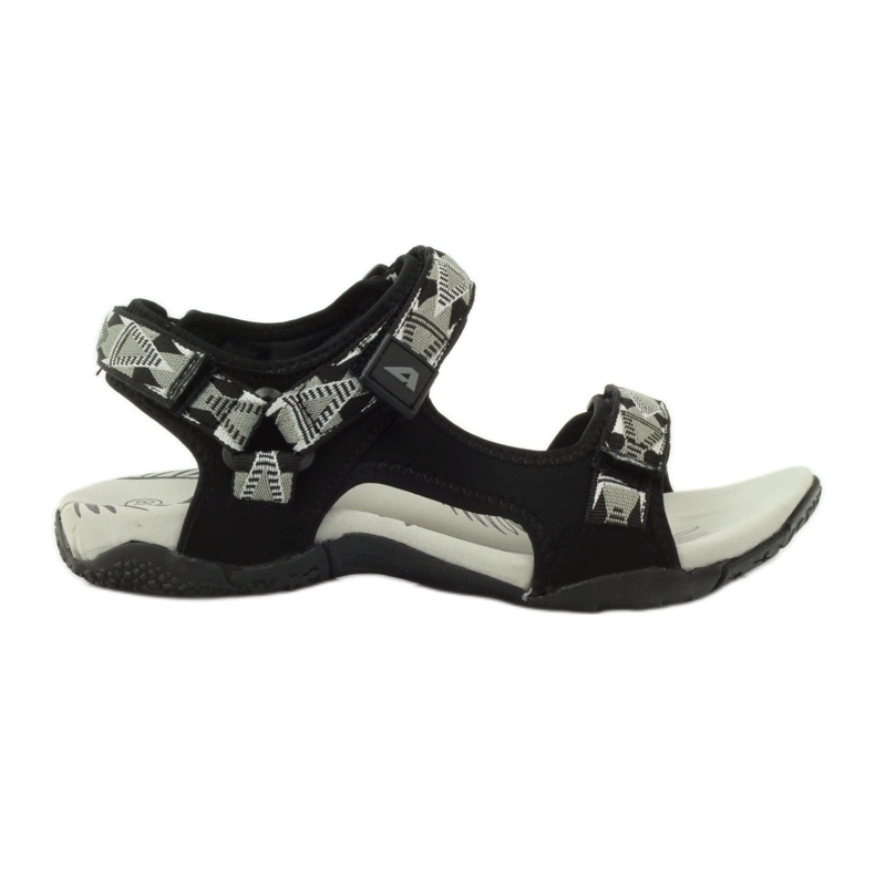 American Club Sandálias com aplicação de couro American 6102 preto cinza