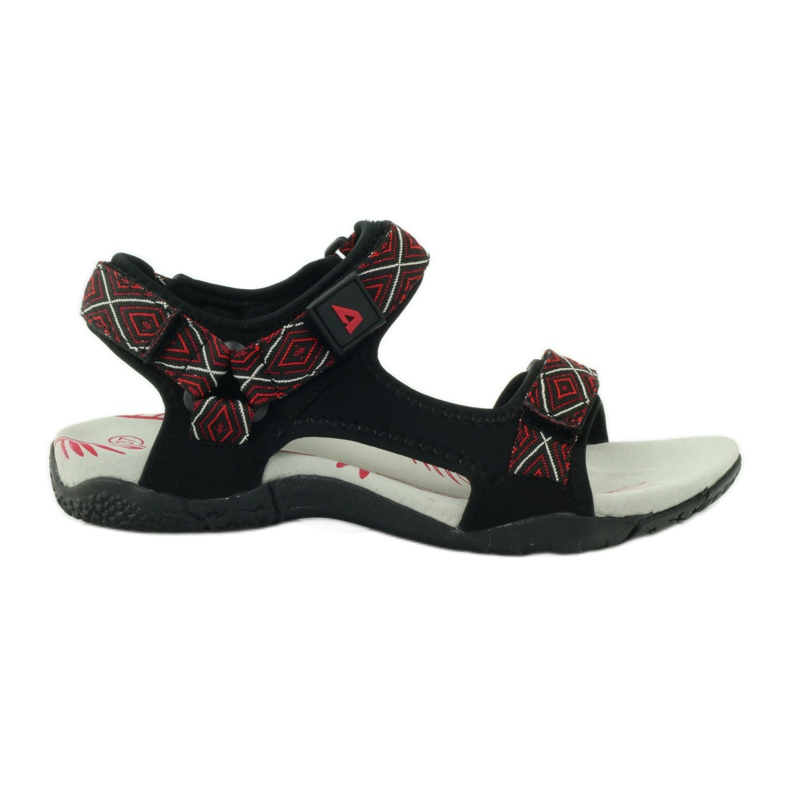 American Club Sandálias com aplicação de couro American 6102 preto vermelho