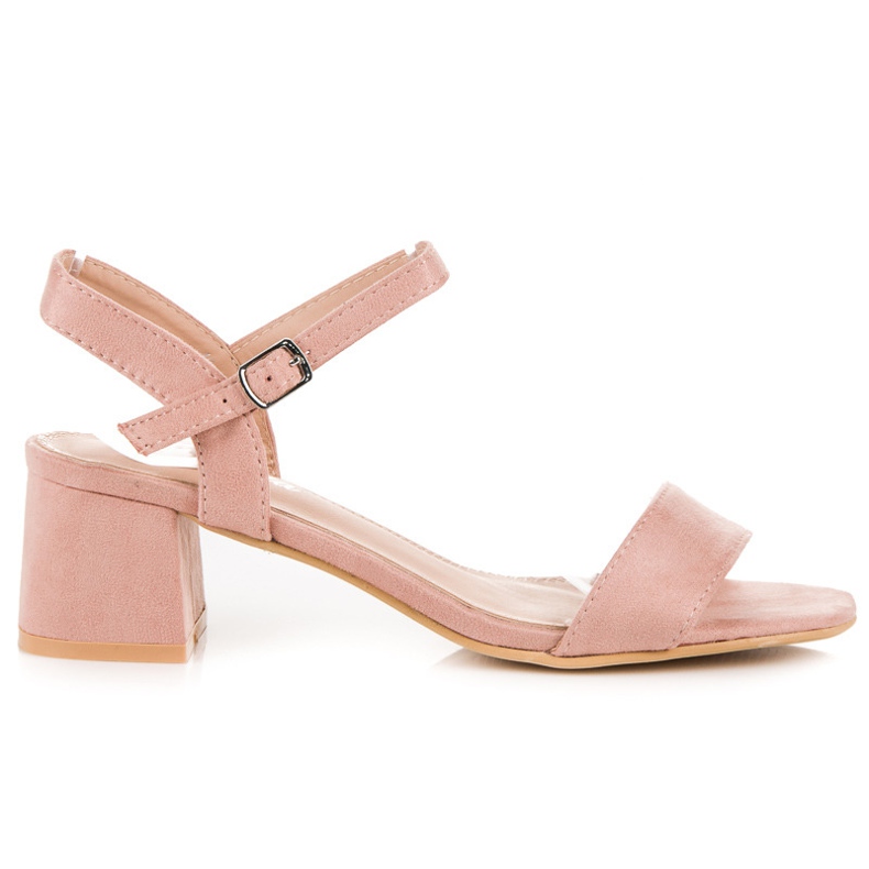 Renda Sandálias de salto alto rosa