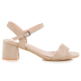 Renda Sandálias de salto alto marrom