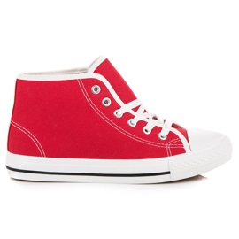 Tênis vermelho acima do tornozelo Tênis vermelho acima do tornozelo