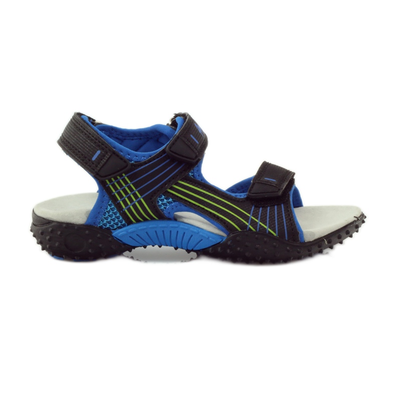 American Club Sandálias com aplicação de couro American 5261 preto azul verde