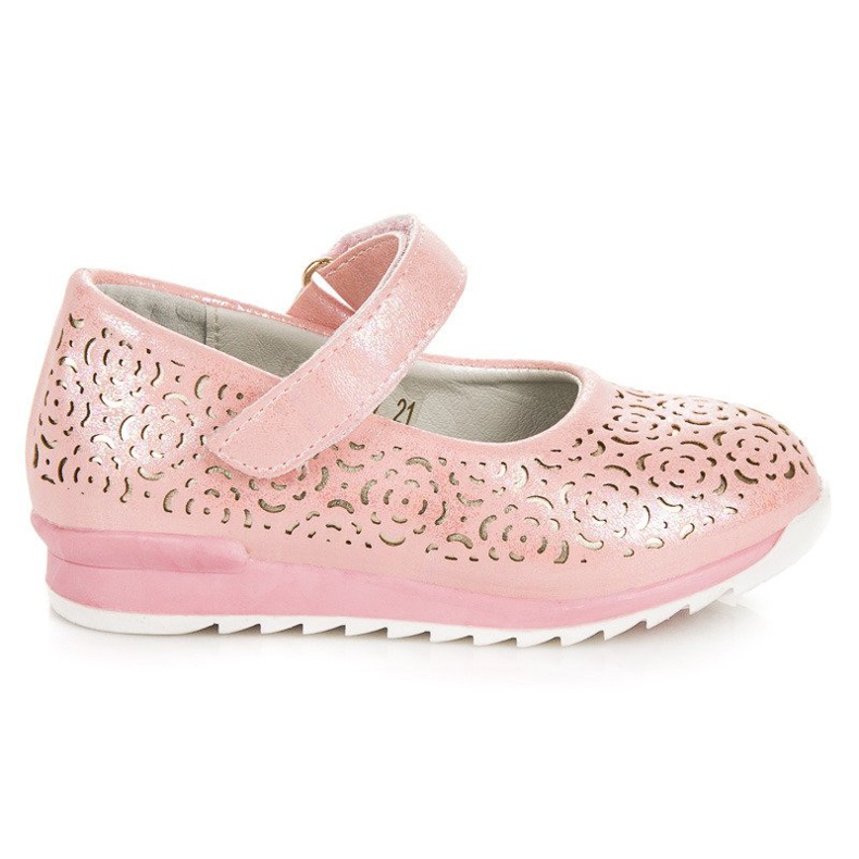 Vinceza Bombas de balé de velcro rosa