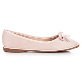 Ideal Shoes elegantes bailarinas de camurça marrom