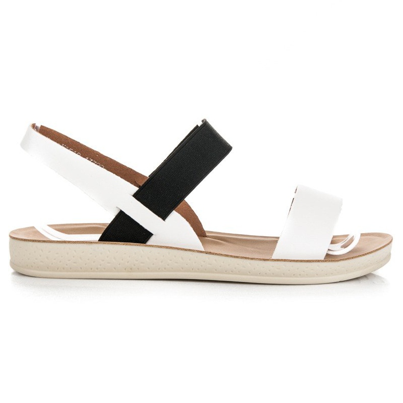 Sandálias com uma borracha de vinceza branco