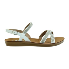 American Club Sandália com zircônias cúbicas americana 170430 branco