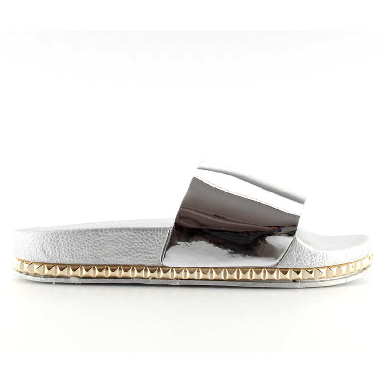 Chinelos femininos de prata N-29 prata cinza