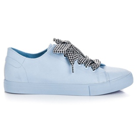 Ideal Shoes Tênis azuis com franjas azul