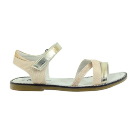 American Club Sandálias com inserção de couro americano 5019 amarelo marrom