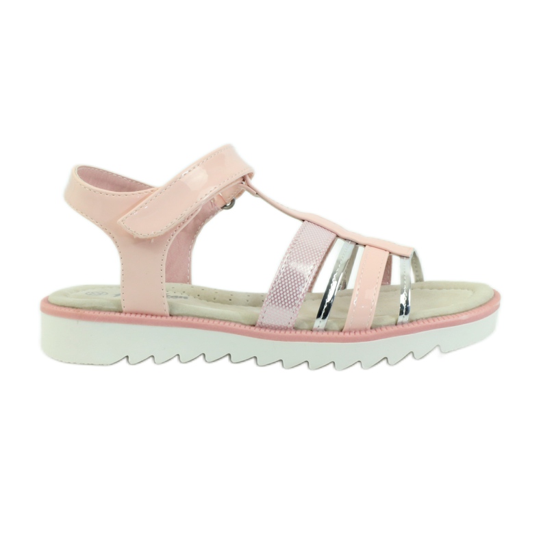 American Club Sandálias com inserção de couro americano 16903 rosa cinza