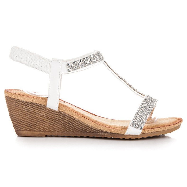 Fama Sandálias de cunha elegantes branco