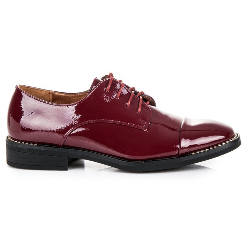 Primavera sapatos femininos lacados vermelho