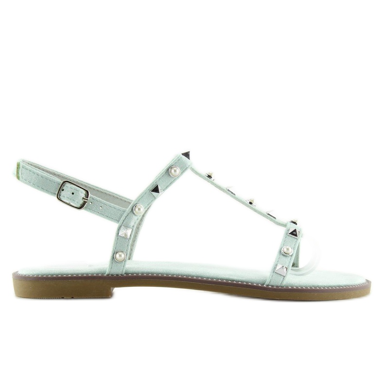 Sandálias com tachas de hortelã S-375 Verde Sandálias com tachas de hortelã S-375 Verde