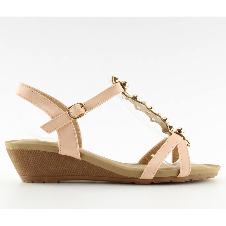 Sandálias de salto baixo rosa HX-1 Rosa