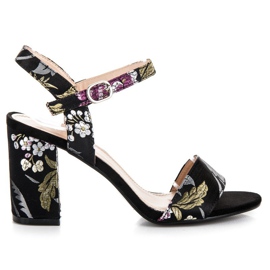 Seastar Sandálias casuais de salto alto preto Seastar Sandálias casuais de salto alto preto