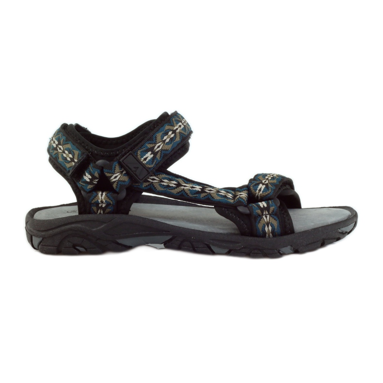 American Club Sandálias com inserção de couro americano 1728 preto