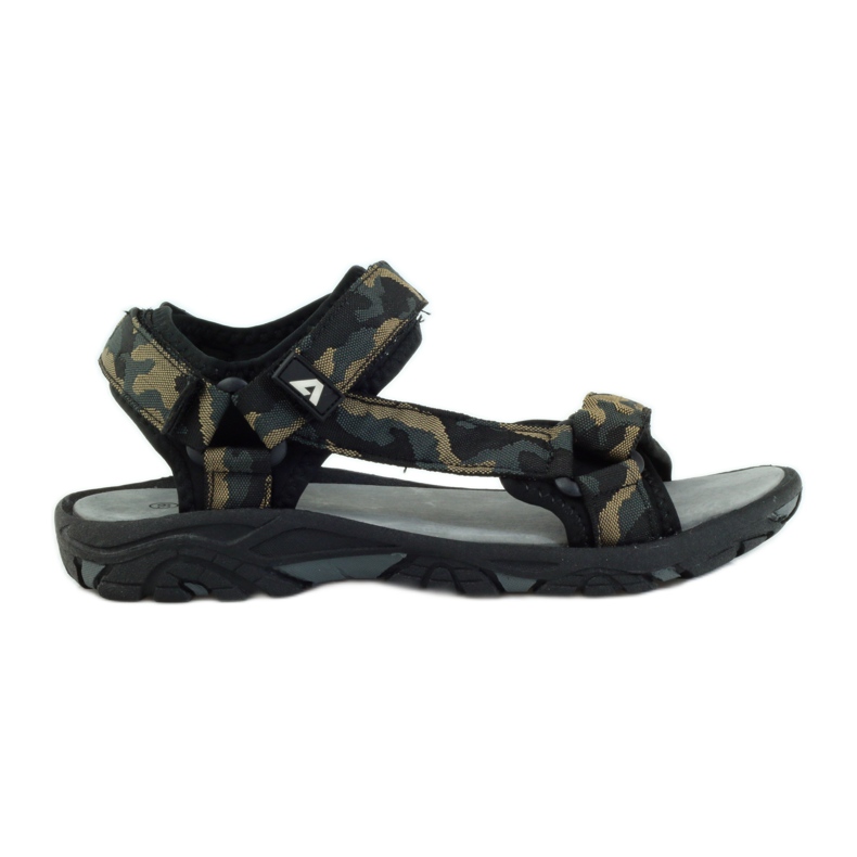 American Club Sandálias com inserção de couro americano 1728 preto castanho