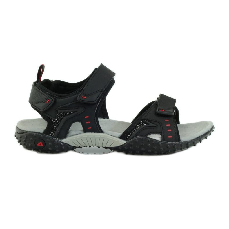 American Club Sandálias com inserção de couro americano 1715 preto