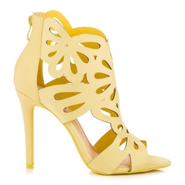 Vices Sandálias elegantes com parte superior em vícios amarelo Vices Sandálias elegantes com parte superior em vícios amarelo