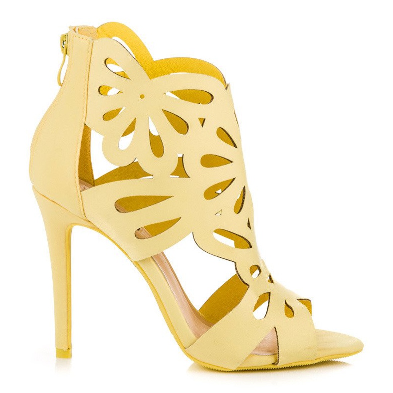 Vices Sandálias elegantes com parte superior em vícios amarelo Vices Sandálias elegantes com parte superior em vícios amarelo