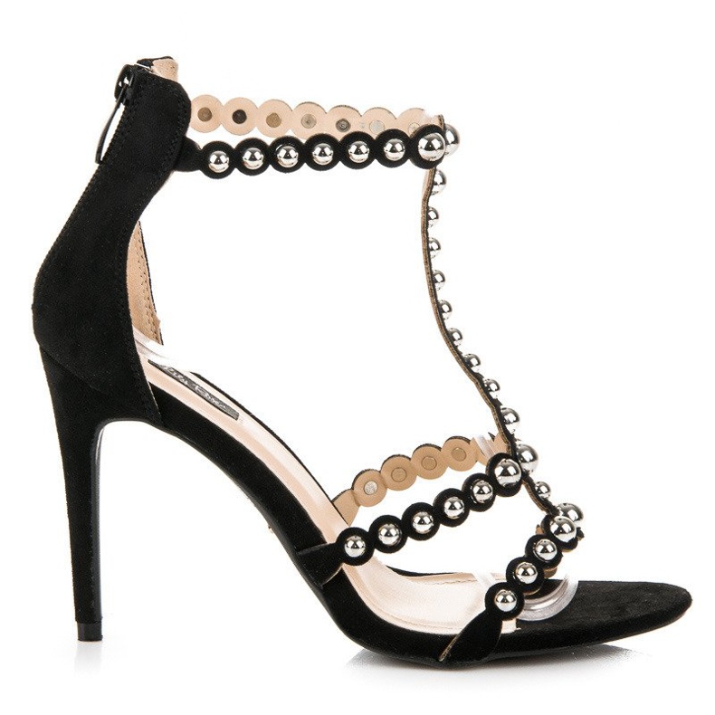 Sandálias de camurça preta preto