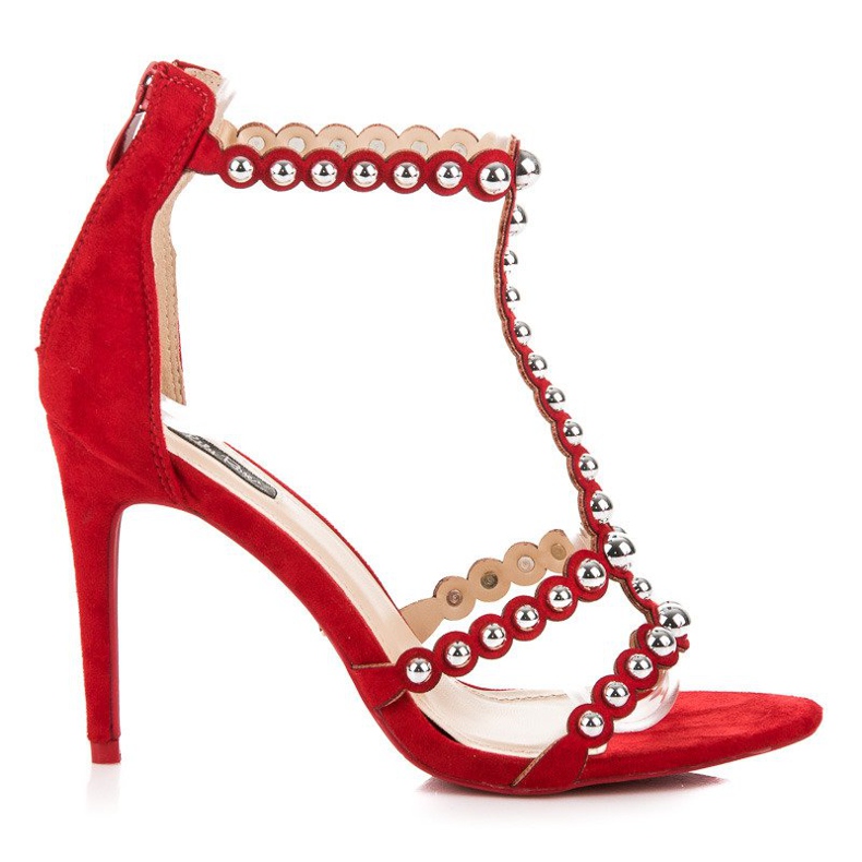 Sandálias de camurça vermelha vermelho